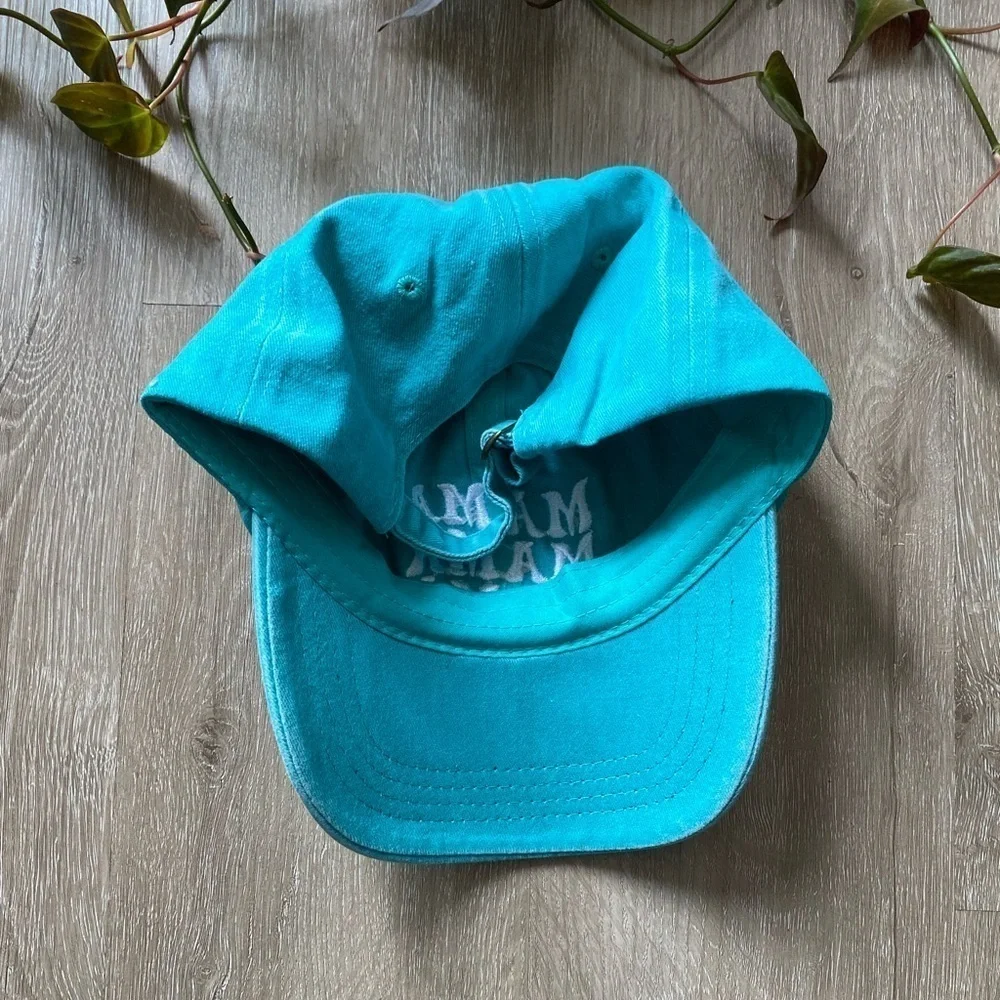 MAMA Embroidered Baseball Cap Vintage Adjustable Lake Blue Casual